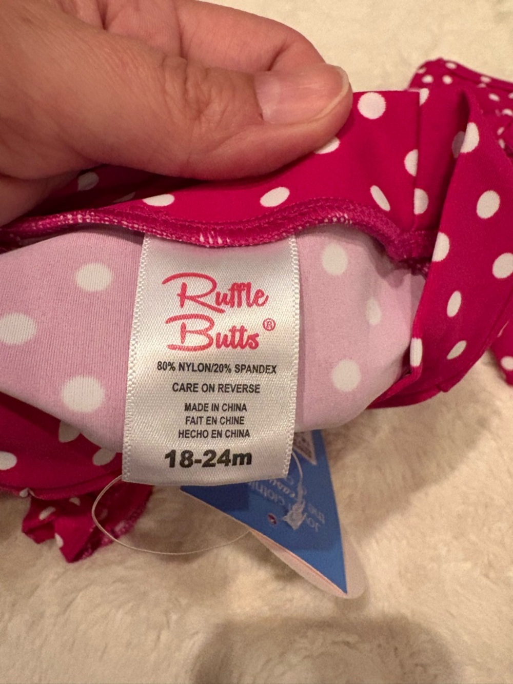 NWT - Rufflebutts Berry Polka Dot Ruffled Rash Guard Bikini - Picture 4 of 4